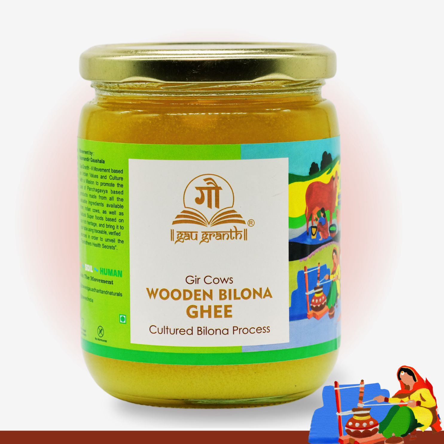 Wooden Bilona Ghee, A2 Gir Cows ,Cultured Process